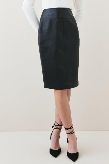 Leather Signature Pencil Skirt