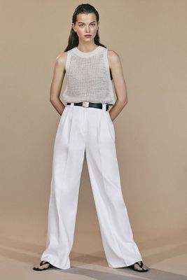 Limited Edition Darted Linen Cotton Trousers from Massimo Dutti 