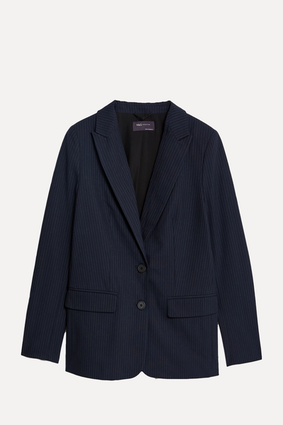 Relaxed Pinstripe Single Breasted Blazer from M&S