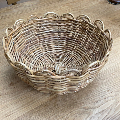 Scalloped Rattan Bowl from Litten Tree Antiques