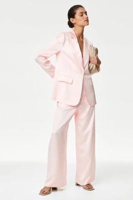 Satin Relaxed Single Breasted Blazer