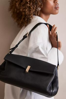 Black Leather Shoulder Bag, £139 | Mint Velvet