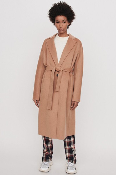 Belted Double Face Coat from Maje