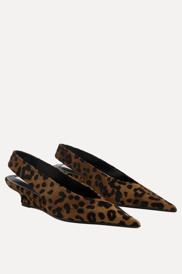 Wedge-Heel Pony Hair Slingbacks from Toteme