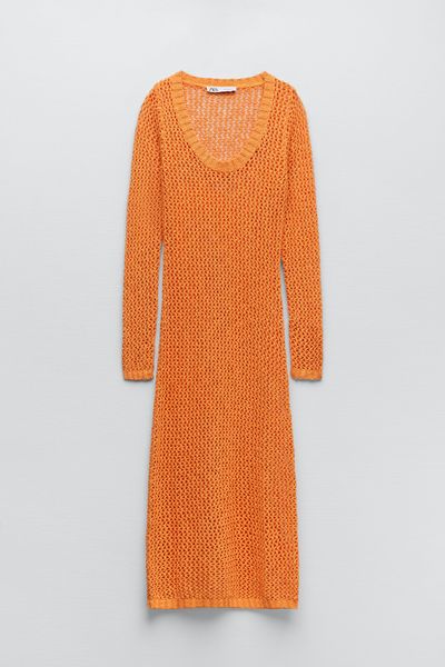 Long Knit Mesh Dress from Zara