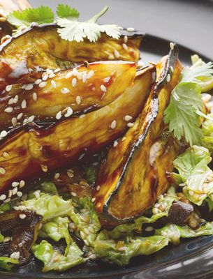 Aubergine With Miso & Chinese Cabbage