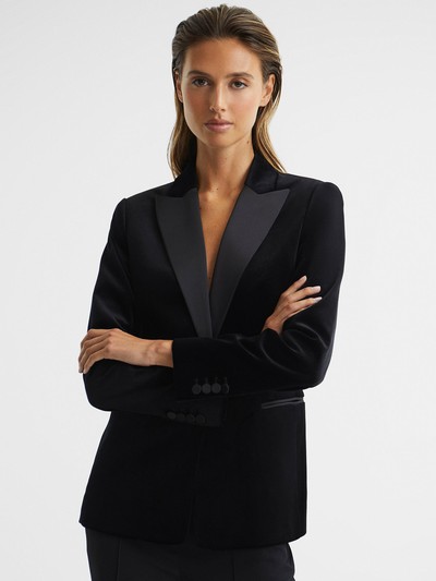 Opal Single Breasted Velvet Blazer, £278