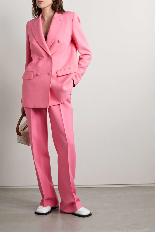 Pleated Wool & Silk-Blend Crepe Wide-Leg Pants from Lafayette 148