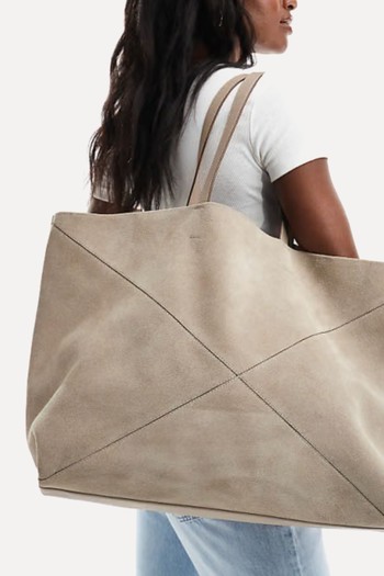 Premium Suede Panelled Tote from ASOS