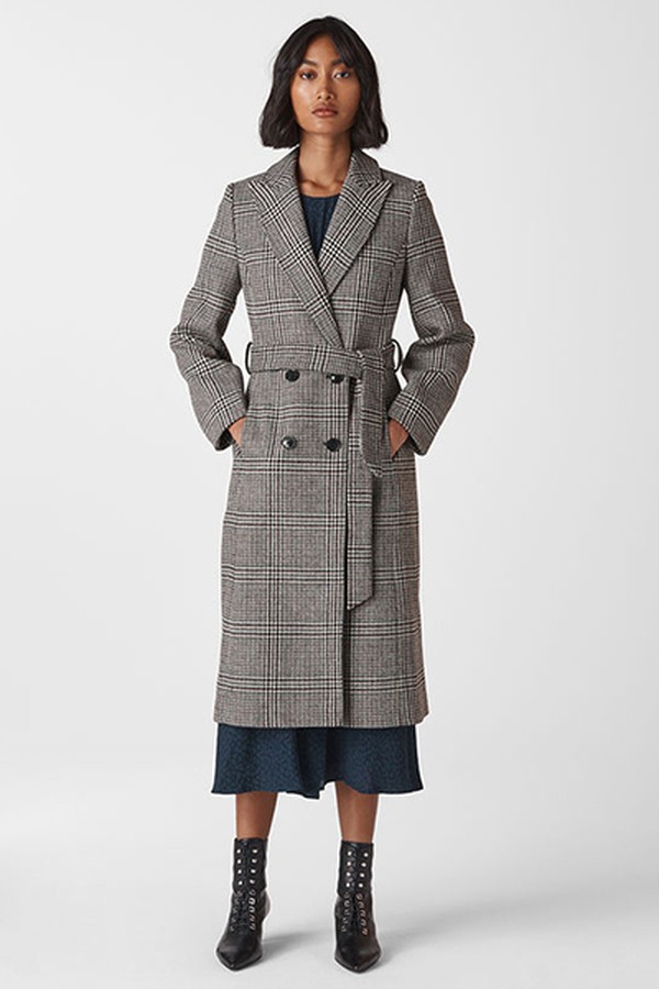 Penelope Belted Check Coat from Whistles