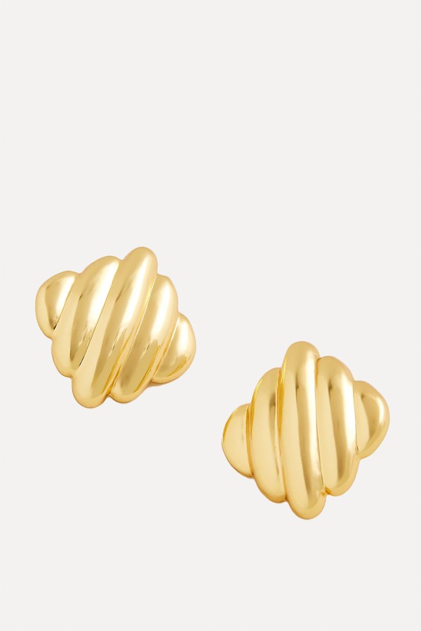 Ridged Square Stud Earrings from J.Crew