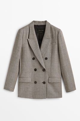 Double-Breasted Check Blazer from Massimo Dutti