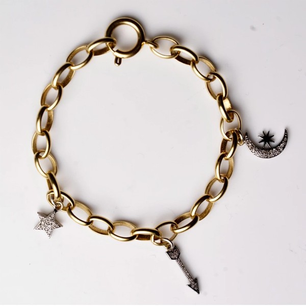 Diamond Moon & Stars Charm Bracelet from Kirstie Le Marque