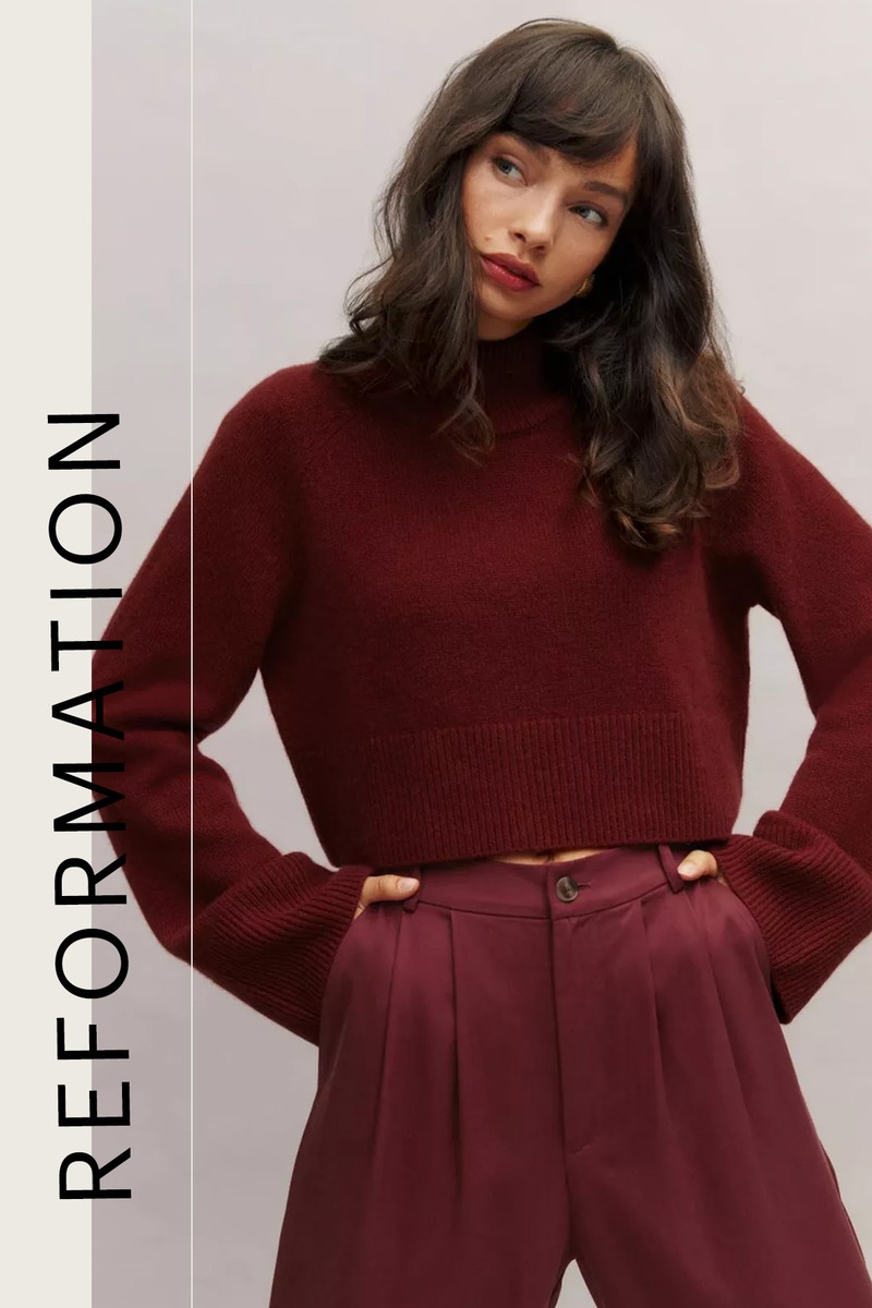 Garrett Cashmere Cropped Turtleneck from Reformation