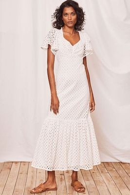 White Broderie Maxi Dress from Mint Velvet 