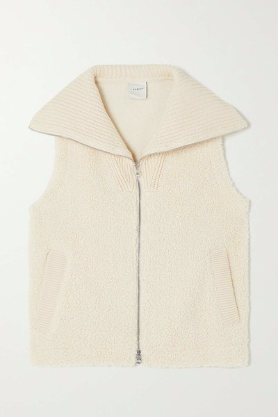 Aspen Ribbed-Knit Trimmed Faux Fur Vest from Varley