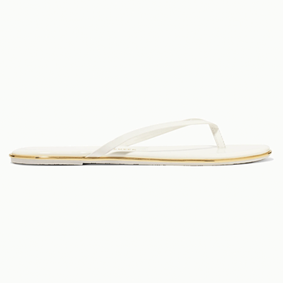 Foundations Gloss Patent-Leather Flip Flops from Tkees