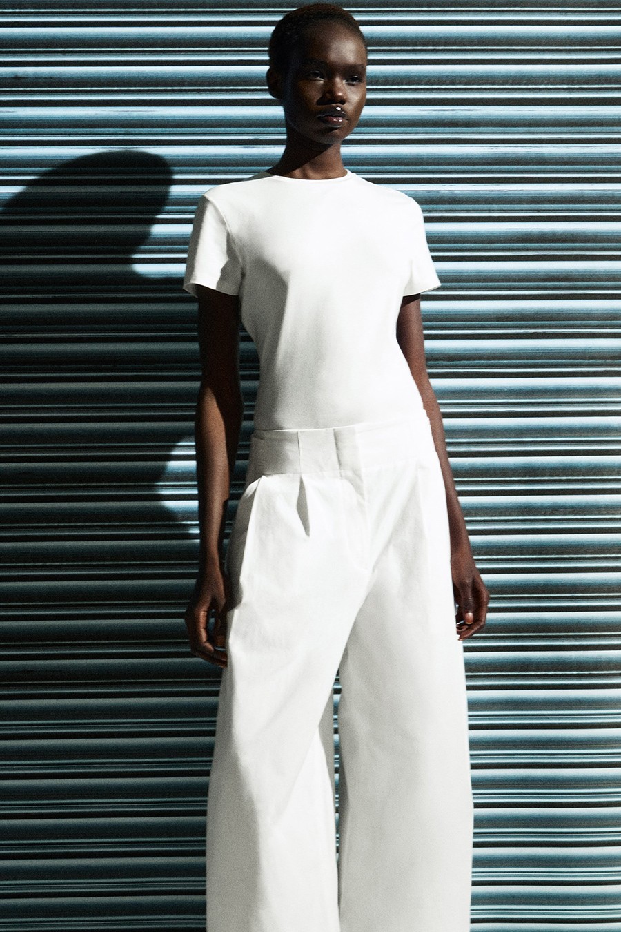 Cotton Barrel-Leg Trousers