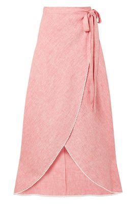 Linen Wrap Maxi Skirt from Miguelina