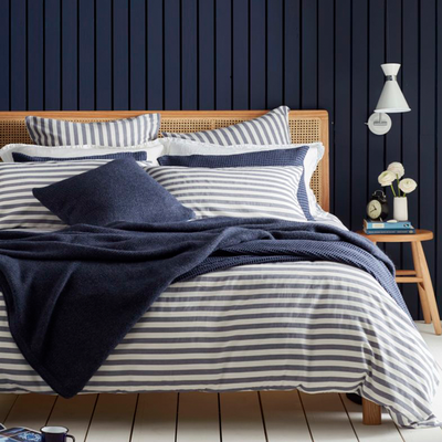 Coastal Stripe Navy Bed Linen from Secret Linen Store