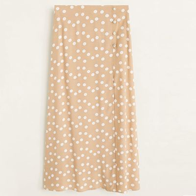 Printed Button Skirt from Mango