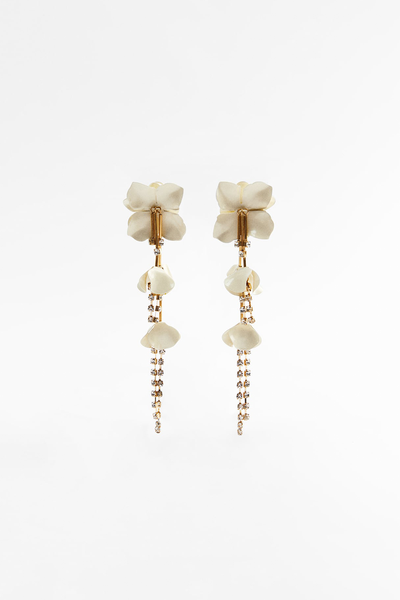 Rhinestone Flower Earrings from Zara