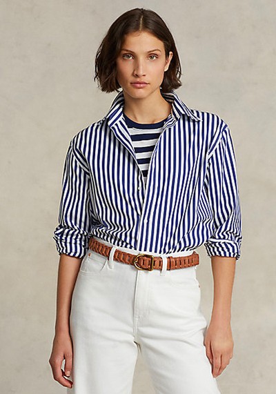 Relaxed Fit Striped Cotton Shirt