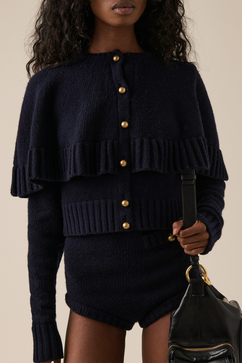 Cape-Effect Wool & Cashmere-Blend Cardigan from Chloé