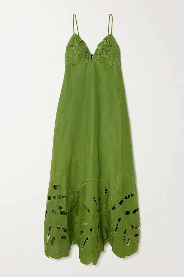 Appliquéd Broderie Anglaise Linen Midi Dress from Farm Rio