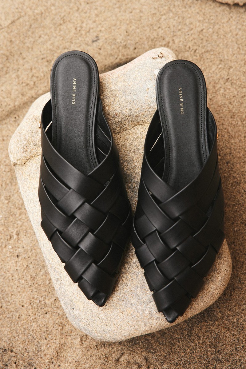Eve Woven Leather Mules from Anine Bing