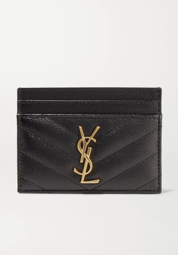 Monogramme Quilted Textured-Leather Cardholder from Saint Laurent