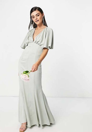 Bridesmaid Drape Back Satin Maxi Dress from ASOS