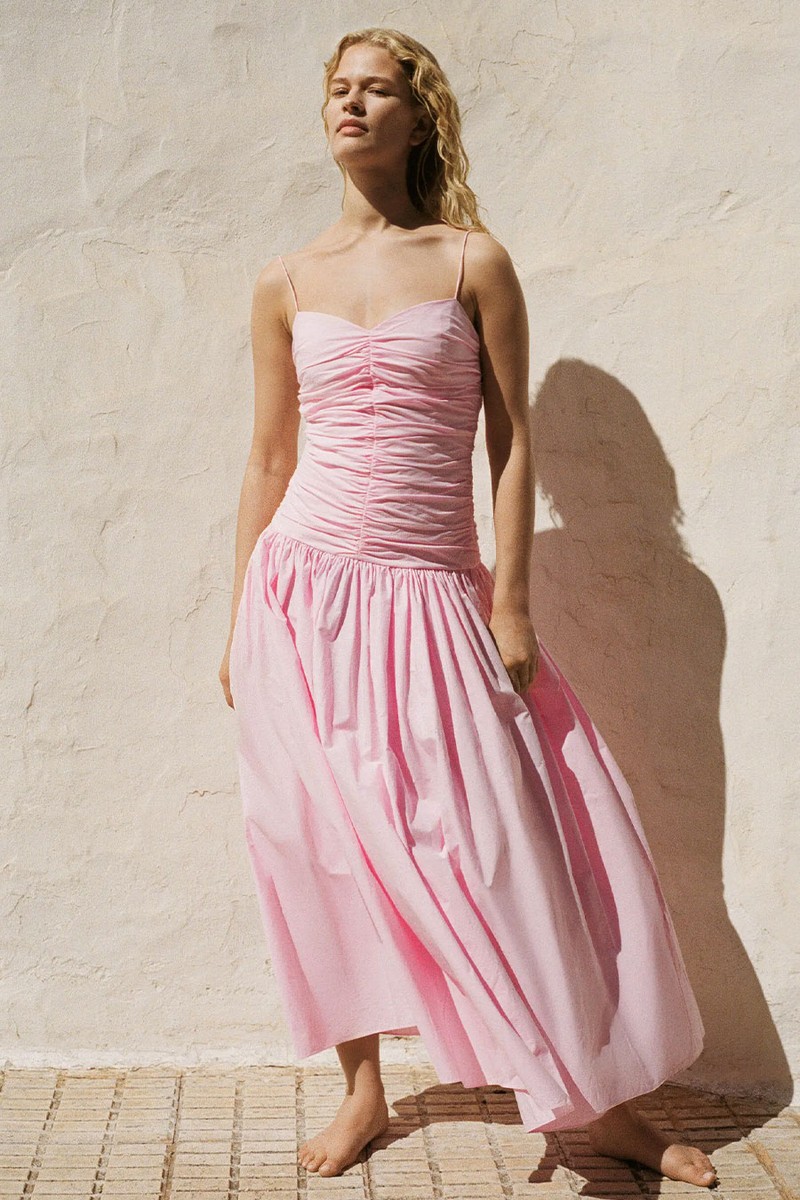 Exclusive Gathered Cotton Drop-Waist Dress from Matteau
