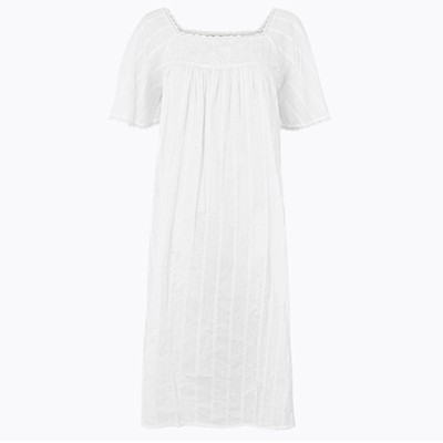 Pure Cotton Lace Trim Nightdress