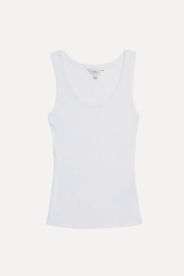 Cotton Rich Ribbed Slim Fit Vest Top