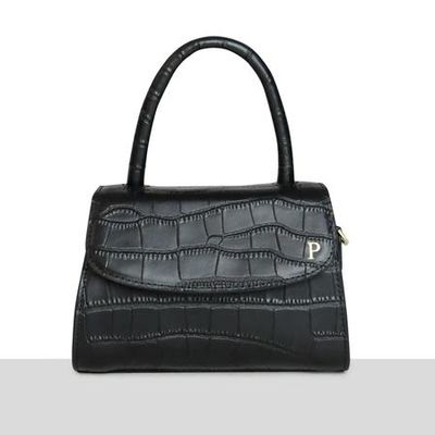 Black Croc Cross Body Grab Bag from Azurina 