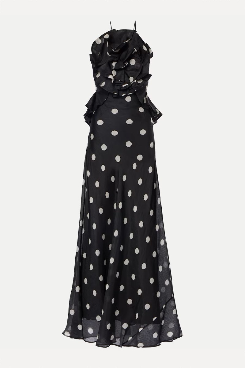 Crush Ruffled Linen & Silk Gown from Zimmermann