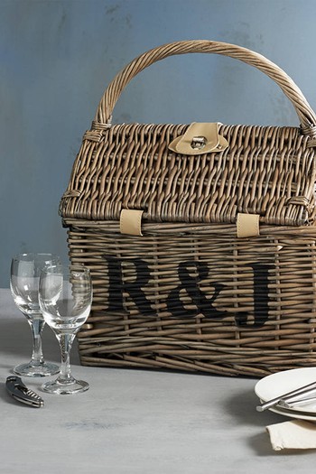 Personalised Two Person Boat Picnic Basket from The Colourful Garden Company