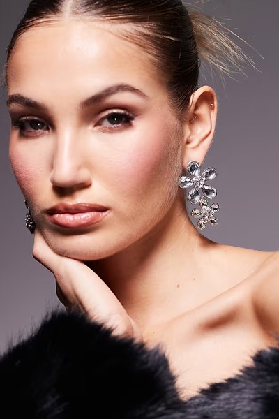 Drop Earrings With Crystal Floral Detail from ASOS DESIGN