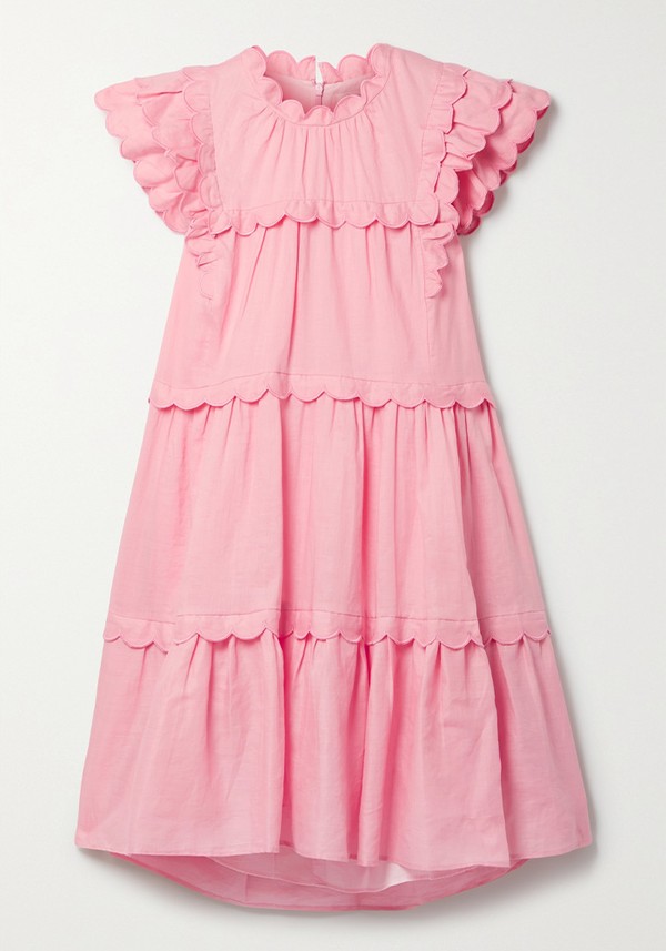 Shannon Scalloped Tiered Ramie Dress from Sea
