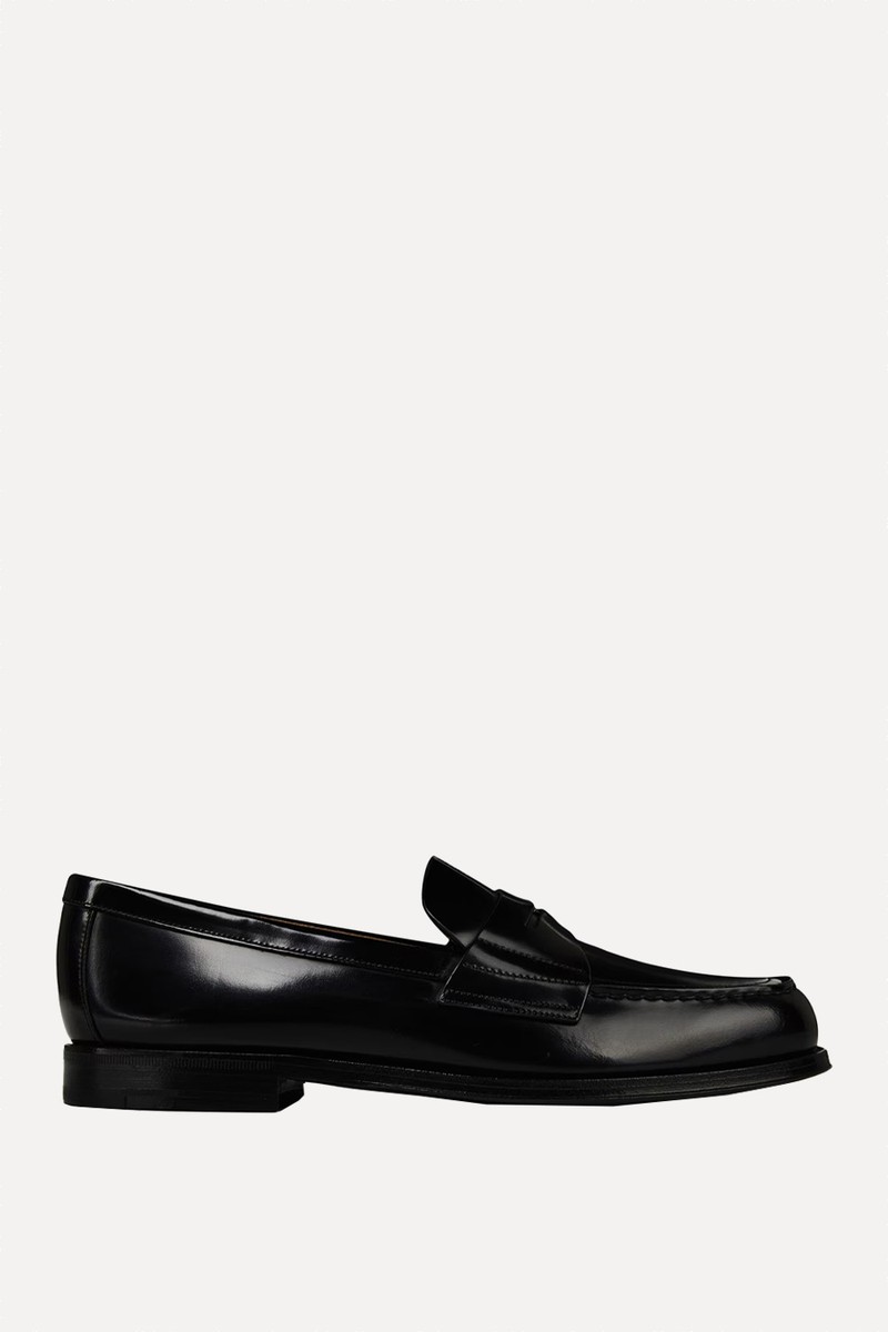 Brushed Leather Loafers from Prada