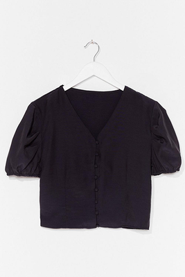 Hit My Buttons Cropped Blouse