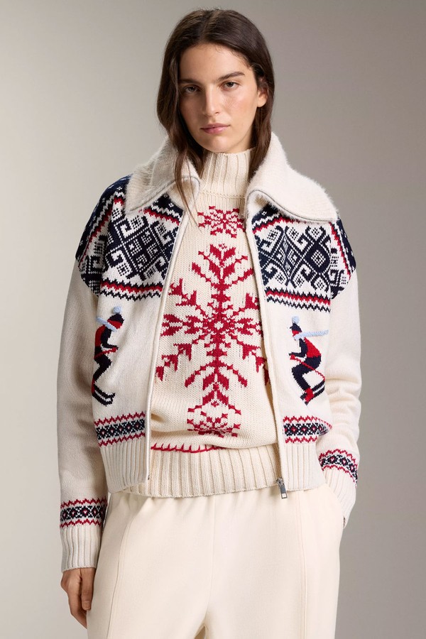 Jacquard Knit Ski Cardigan