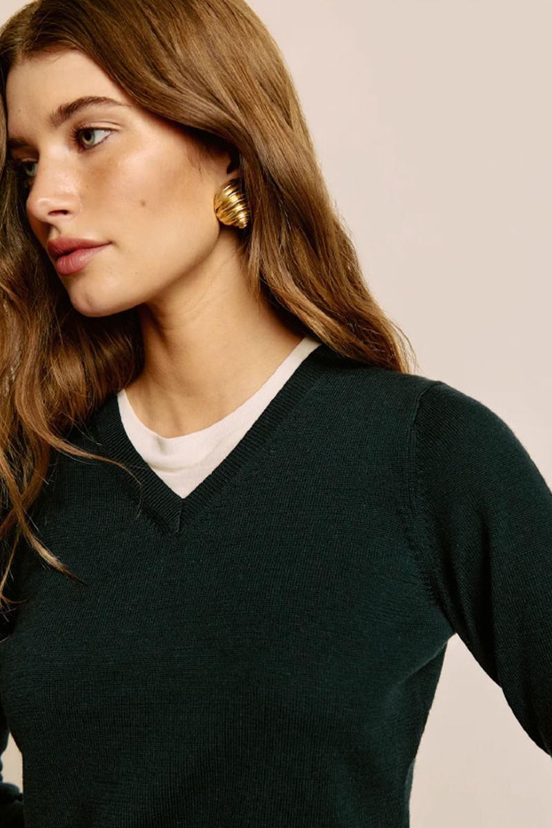 Tawny Regenerative Merino V-Neck