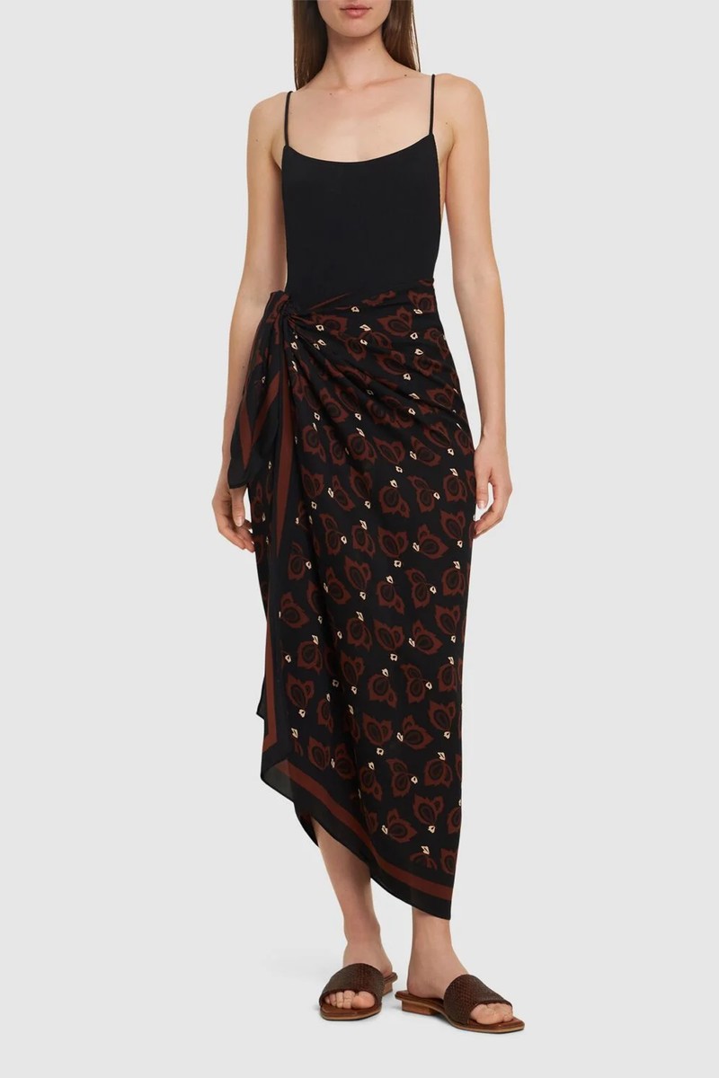 Printed Silk Sarong Skirt from Matteau
