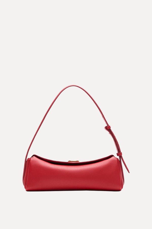 Leather Shoulder Bag With Metal Detail from Mango