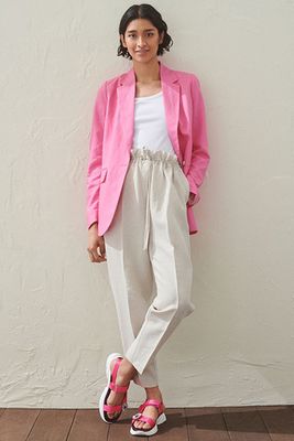Pull-On Linen Blend Trousers