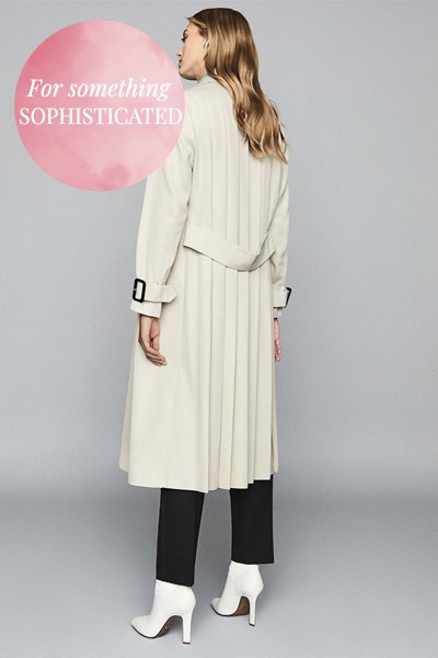 Pixie Pleat Detailed Trench Coat from Reiss