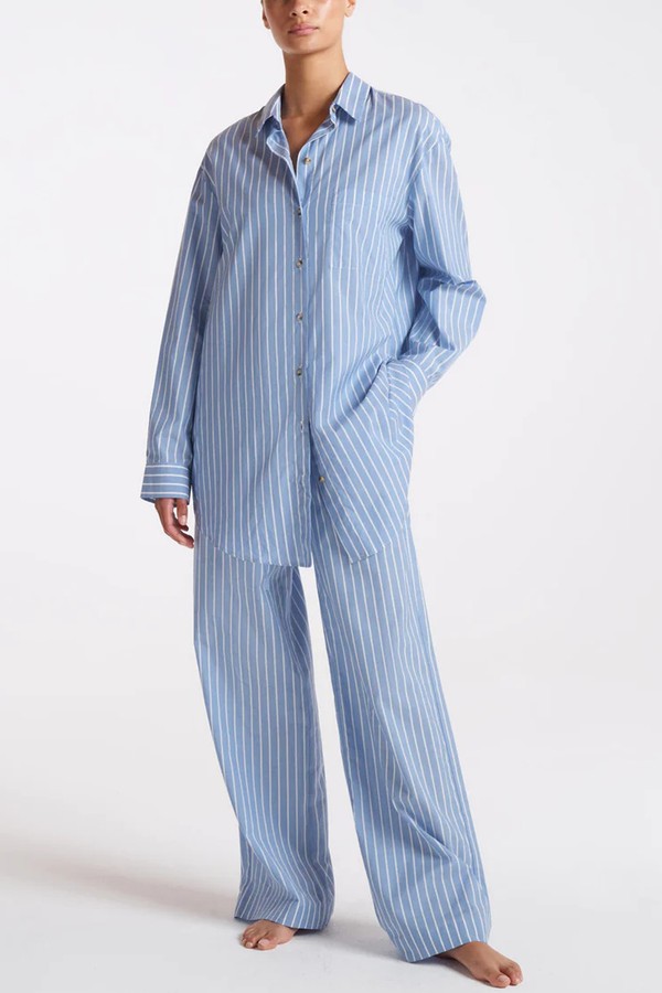 Aurelia Stripe Cotton Silk Trousers  from ASCENO