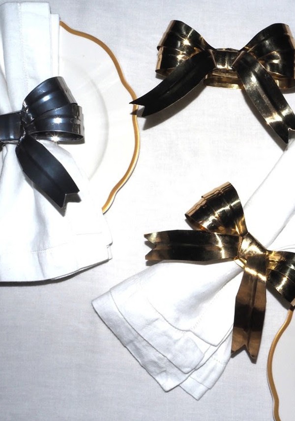 Set Of 4 Bow Napkin Rings 